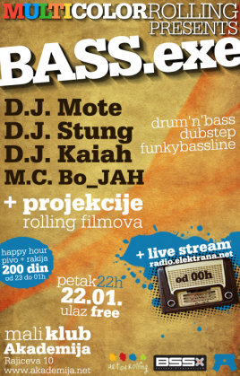 MULTICOLOR ROLLING PRESENTS "BASS.exe" DnB, Dubstep, FunkyBassline Party @ Akademija, Akademija, Beograd