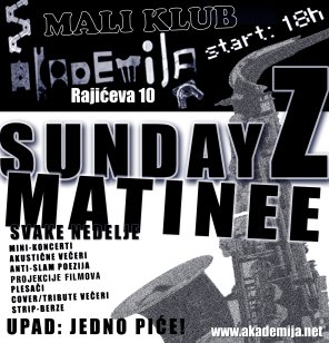 SUNDAYZ MATINE! AKUSTICNO VECE SA TBB @ AKADEMIJA, Akademija, Beograd