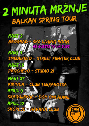 2 Minuta Mržnje, podrška za UK Subs, Livingroom SKC–a, Beograd