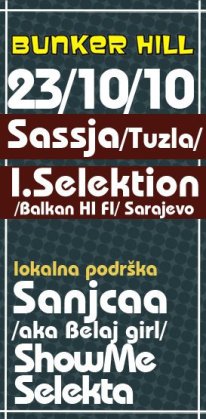 Sassja /Tuzla     LIVE ACT, Bunker Hill, Novi Sad