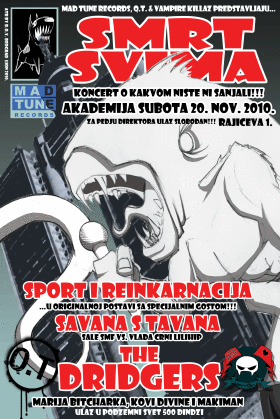KONCERT: SPORT I REINKARNACIJA, SAVANA STAVANA & THE DRIDGERS na Akademiji, Akademija, Beograd