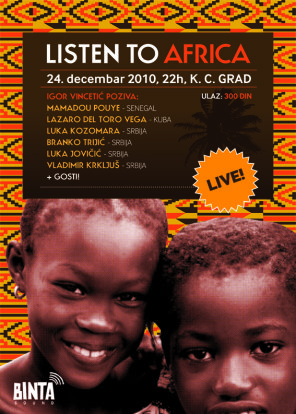 LISTEN TO AFRICA sessions, Kulturni Centar Grad, Beograd