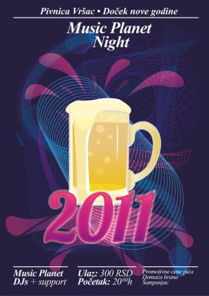 Music Planet Night - Doček nove godine u Pivnici, Pivnica, Vrsac