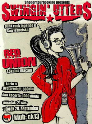 Red Union + Swingin' Utters , Omladinski centar CK13, Novi Sad