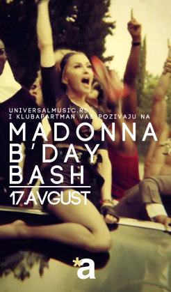 OFFICIAL MADONNA BIRTHDAY PARTY by UNIVERSAL MUSIC SERBIA, Klub Apartman, Beograd