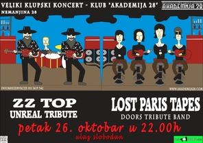 PETAK TRIBJUT BENDOVA U AKADEMIJI 28 - ZZ TOP I DOORS, Bioskop Akademija 28, Beograd