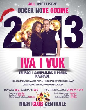 **ALL INCLUSIVE ** DOČEK NOVE GODINE **, NightClub Centrale, Ruma
